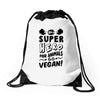 Be A Super Hero For Animals Go Vegan! Drawstring Bags
