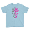 two coloured patterned skull   mens funny Youth Tee