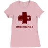 i'm with player 2 video game gamer computer geek nerd funny tee shirt Ladies Fitted T-Shirt