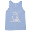 christmas funny dog &amp; snowman Tank Top