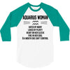 Aquarius Woman 3/4 Sleeve Shirt