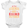 legends are born in october Baby Bodysuit