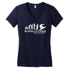 evolution of snowboarding funny Women's V-Neck T-Shirt