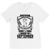 Never Underestimate Dog Rescuer Who Was Born September V-Neck Tee