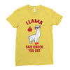 boxing llama Ladies Fitted T-Shirt