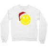 smiley face wears santa hat merry christmas Crewneck Sweatshirt