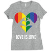Love Is Love LGBT Rainbow Heart Ladies Fitted T-Shirt