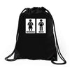 restroom sign sticker vinyl decal Drawstring Bags