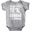 beer drinker with a running problem Baby Bodysuit