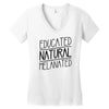 educated, natural, melanated Women's V-Neck T-Shirt