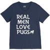 real men love pugs V-Neck Tee