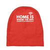 home is where the wifi funny Baby Beanies