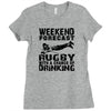 weekend rugby forecast beer pub drink Ladies Fitted T-Shirt
