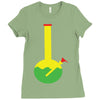 rasta bong water pipe slide insert stem filtered Ladies Fitted T-Shirt