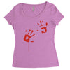 bloody hand print funny zombie kill undead blood horror killer Women's Triblend Scoop T-shirt