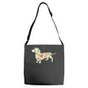 dachshund flower Adjustable Strap Totes