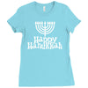 happy hanukkah Ladies Fitted T-Shirt