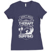 I Dont Need Therapy Need Surfing Ladies Fitted T-Shirt