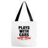 Plays With Cars Tote Bags