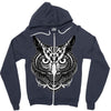 owl ornate Zipper Hoodie