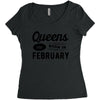 Queens are Born in February Women's Triblend Scoop T-shirt
