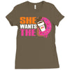 She Wants The D - Dunkin Donuts Ladies Fitted T-Shirt