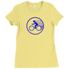 fast speed bicycle bike biking sport athlete geek gift idea tee shirt Ladies Fitted T-Shirt