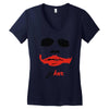 visage joker yeux ferm&eacute;s Women's V-Neck T-Shirt