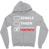too busy playing fortnite White Logo Zipper Hoodie