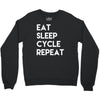 eat sleep cycle repeat Crewneck Sweatshirt