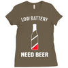low battery   need beer Ladies Fitted T-Shirt