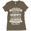 Super Cool Grammy Of A Freaking Awesome Grandson Ladies Fitted T-Shirt