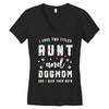 i have two titles aunt and dogmom and i rock them both Women's V-Neck T-Shirt