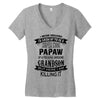 Super Cool Papaw Of A Freaking Awesome Grandson Women's V-Neck T-Shirt