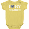 i love my soldier navy camouflage Baby Bodysuit