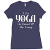 i do yoga to burn crazy Ladies Fitted T-Shirt