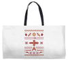 shiny sweater Weekender Totes