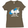 sad unicorn Ladies Fitted T-Shirt