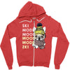 ski mood french bulldog Zipper Hoodie