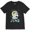 unicorns are born in june cute unicorn V-Neck Tee