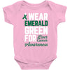 i wear emerald green for liver cancer awareness Baby Bodysuit