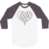 men's love heart outline valentine's day t shirt 3/4 Sleeve Shirt