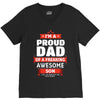 proud dad son V-Neck Tee
