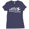 evolution of snowboarding funny Ladies Fitted T-Shirt
