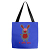 i love you bunny hare rabbit cupid couple kiss fun Tote Bags