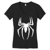 spiderman white logo Women's V-Neck T-Shirt