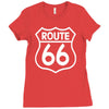 route 66 stampa bianca starda america sport Ladies Fitted T-Shirt