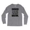 exercise eggs are sides for bacon t shirt funny college tee shirt brea Long Sleeve Shirts