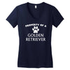 property of a golden retriever Women's V-Neck T-Shirt