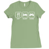 eat sleep game gamer Ladies Fitted T-Shirt